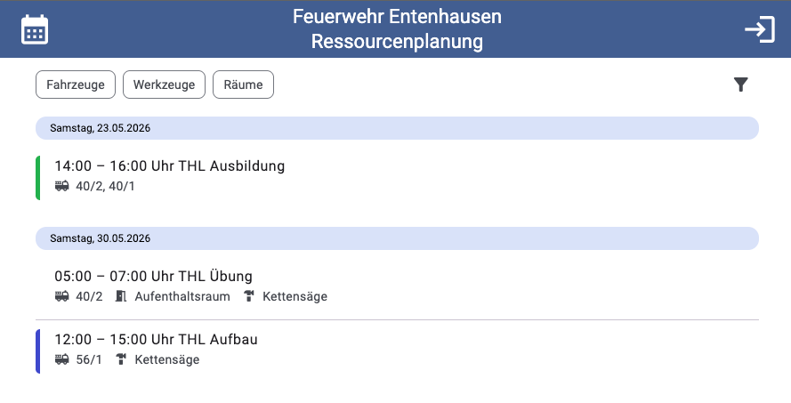 Update Ressourcenplanung